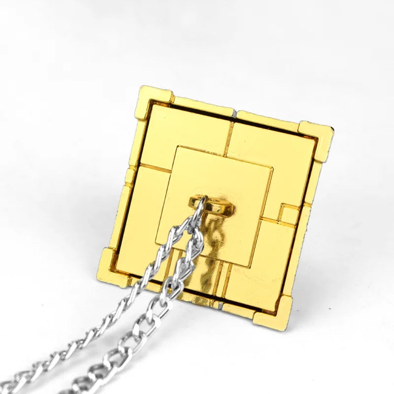 Anime Yu-Gi-Oh Necklace Yugi Muto Big Size 3D Millenium Puzzle Millennium Wheel Wisdom Pendant Necklace for Fans Jewelry Gift