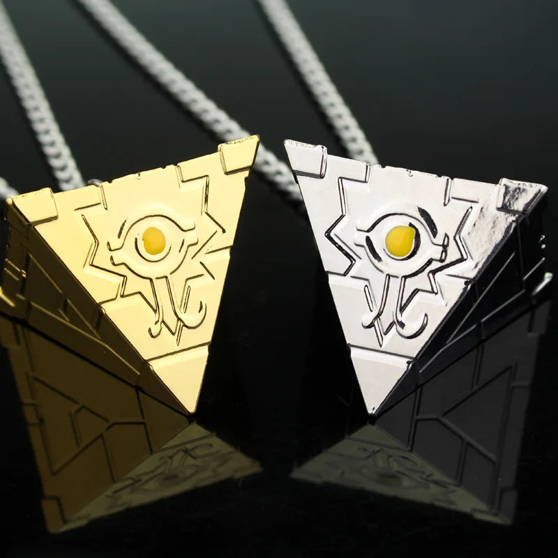 Anime Yu-Gi-Oh Necklace Yugi Muto Big Size 3D Millenium Puzzle Millennium Wheel Wisdom Pendant Necklace for Fans Jewelry Gift