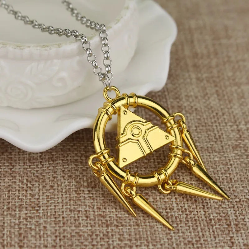 Anime Yu-Gi-Oh Necklace Yugi Muto Big Size 3D Millenium Puzzle Millennium Wheel Wisdom Pendant Necklace for Fans Jewelry Gift