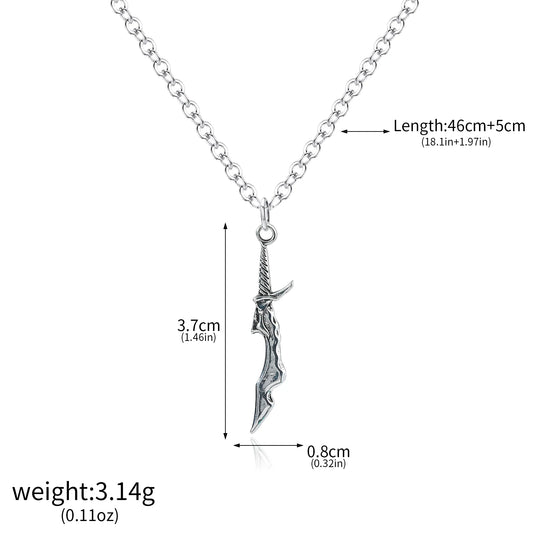 Anime Solo and Leveling Necklace Short Blade Pendant Necklace Sung Jin-Woo Yoo Jin-Ho Necklace Jewelry Cosplay Props Gifts